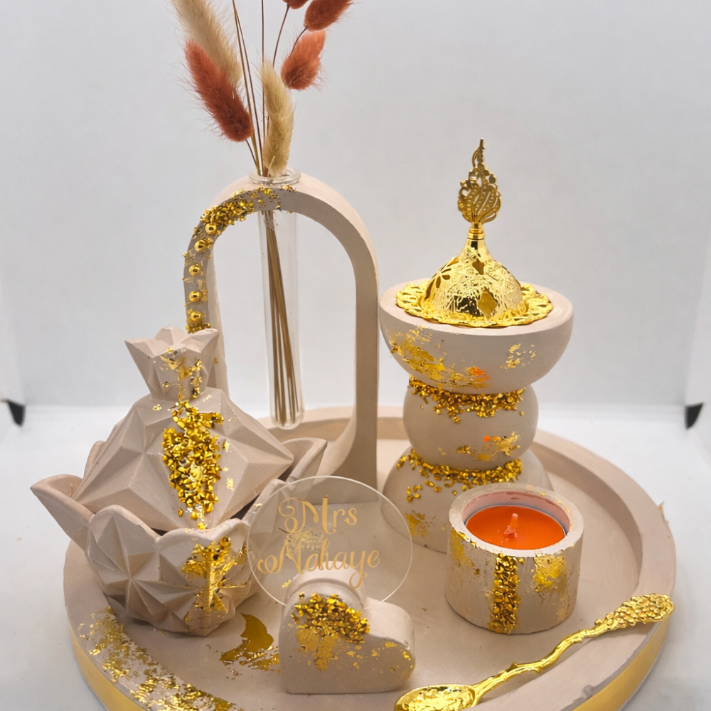 Plateau Élégance Nude &Or