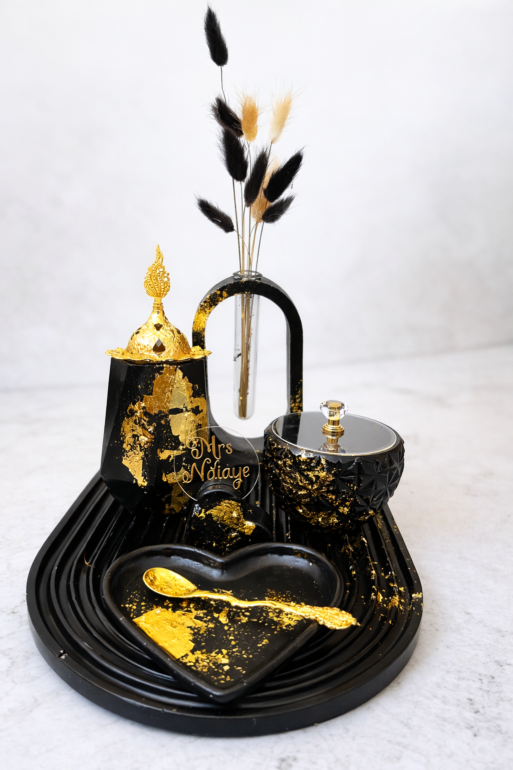 Plateau Luxe Noir & Or – Édition Prestige