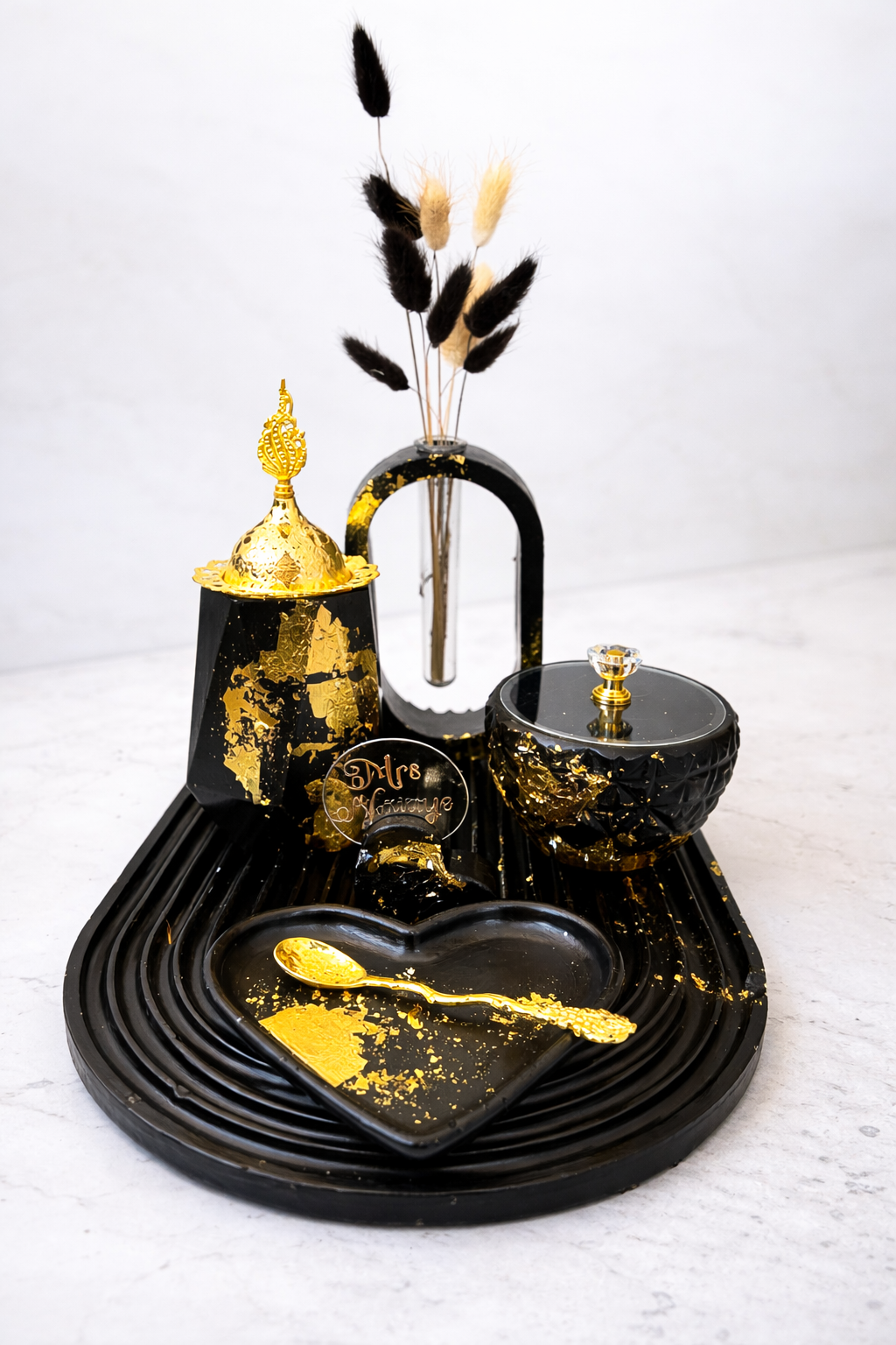 Plateau Luxe Noir & Or – Édition Prestige